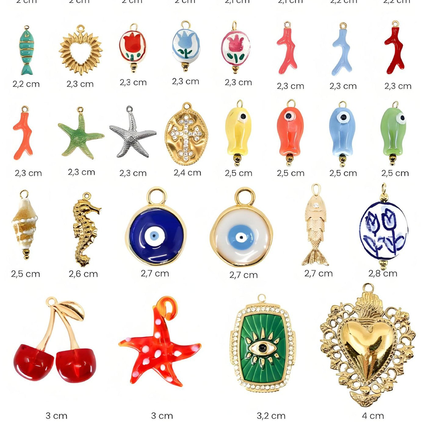 Vintage Floral Stainless Steel PVD Gold Plated Pendant Charm Bar for Women