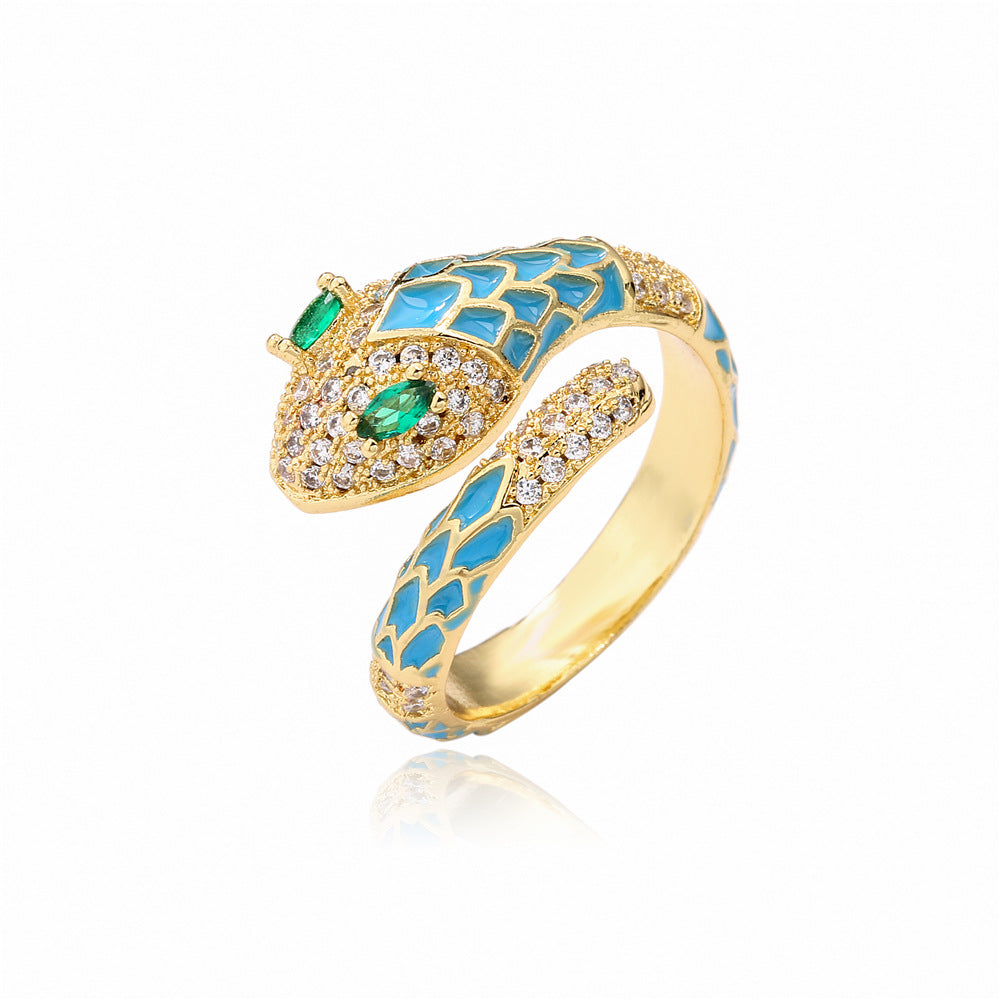 Anello Minimalista Geometrico in Rame con Zirconi Micro-Pavé per Donna