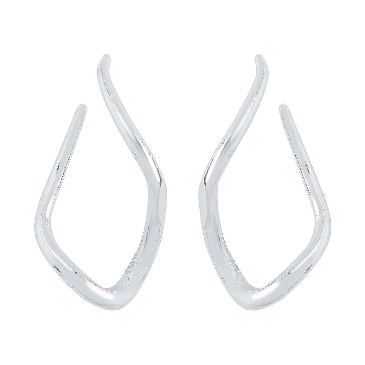 Pendientes Geométricos de Aleación Dulces y Atrevidos para Mujer con Acabado Galvanizado y Diseño Retorcido Irregular