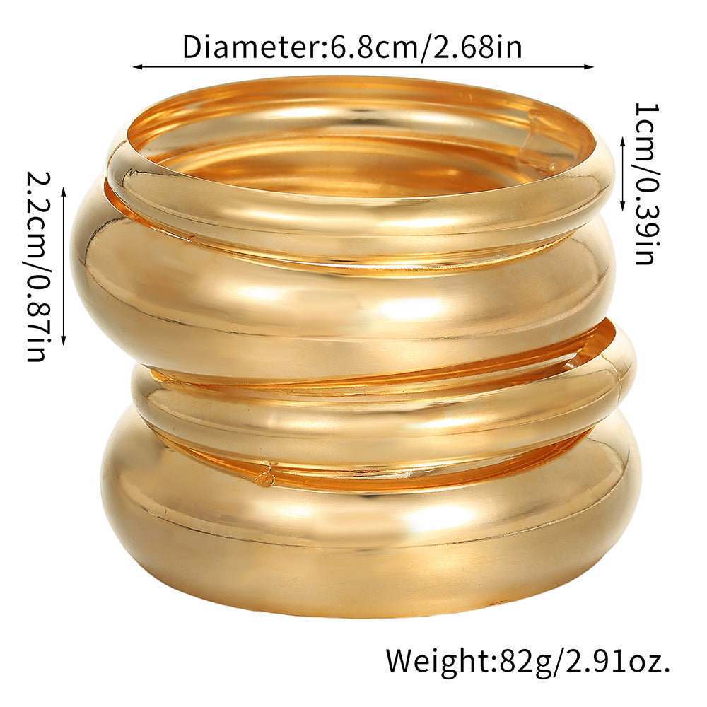 Minimalist Geometric Round Plated Iron Bracelet for Women