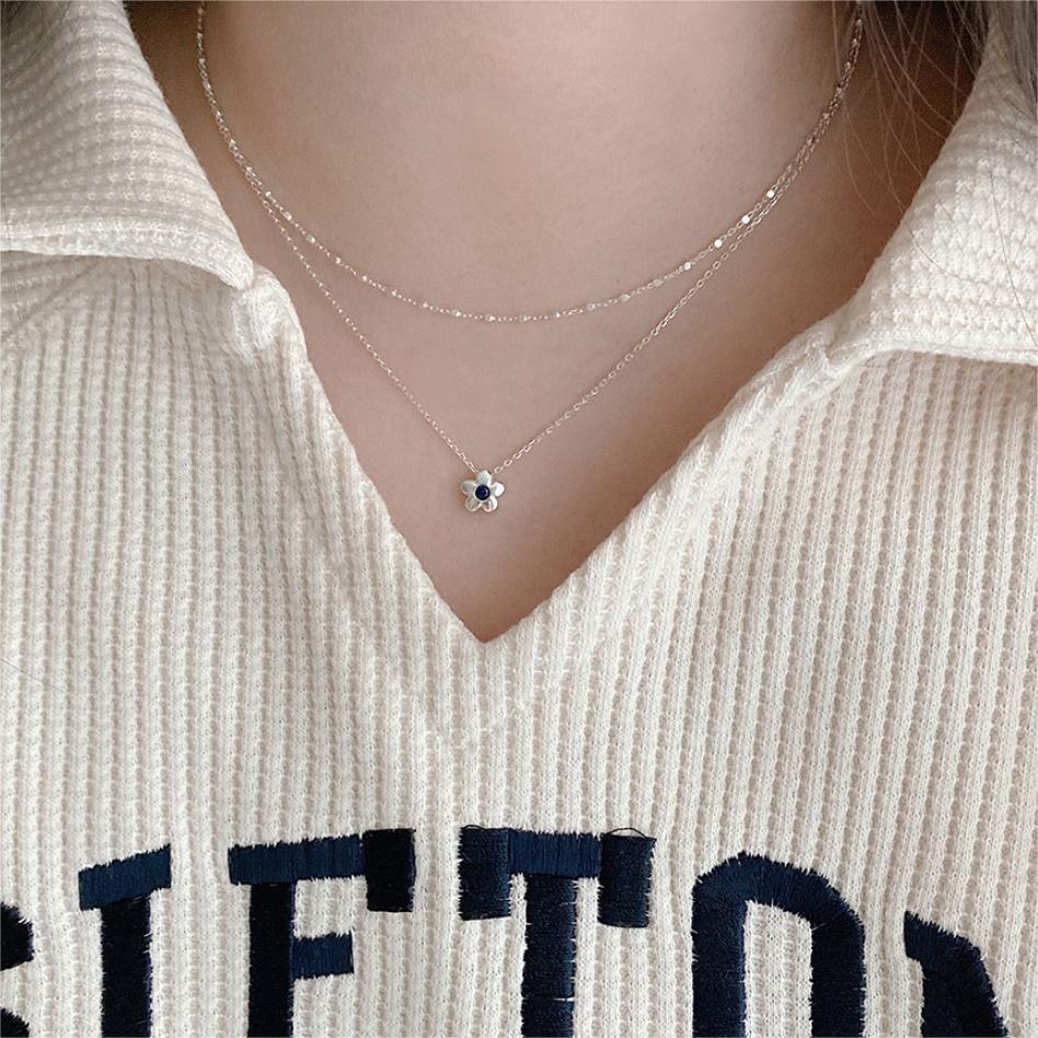 Collar Minimalista de Plata Geométrica con Cadena Trenzada de Plata Esterlina 925 para Mujer