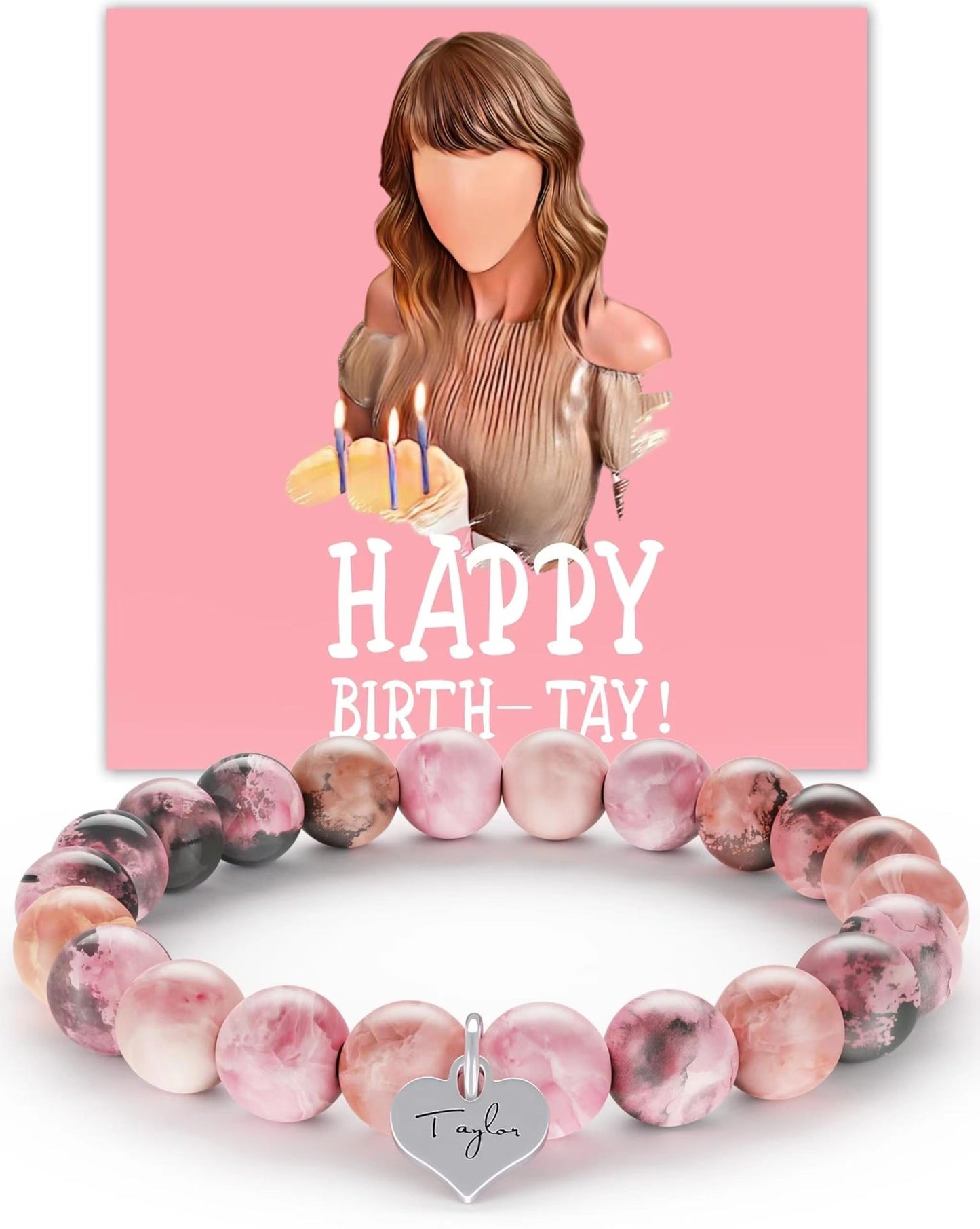 Casual Letter Resin Agate Bracelet Set Leopard Print Unisex Handmade
