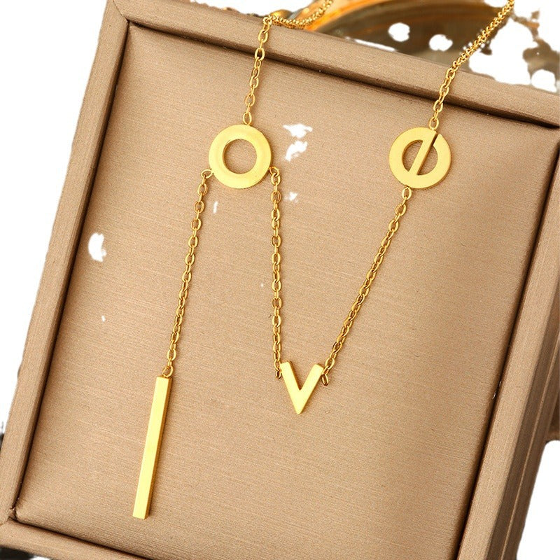 Minimalist Titanium Steel Pearl Necklace with Heart Star and Floral Pendants for Women