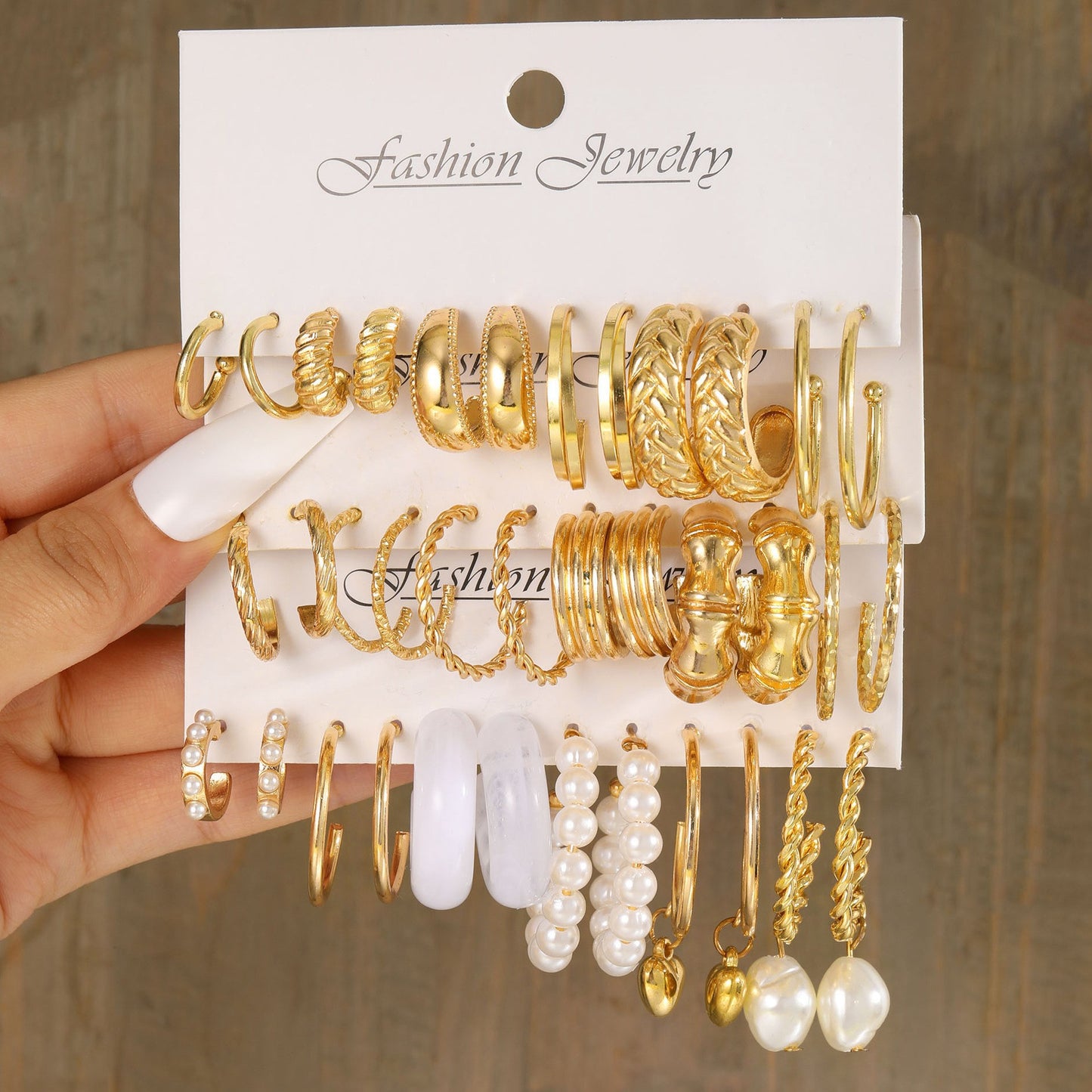 Fashion Geometric Round Gold Plated Zinc Alloy C-Shape Hoop Earrings with 925 Sterling Silver Posts