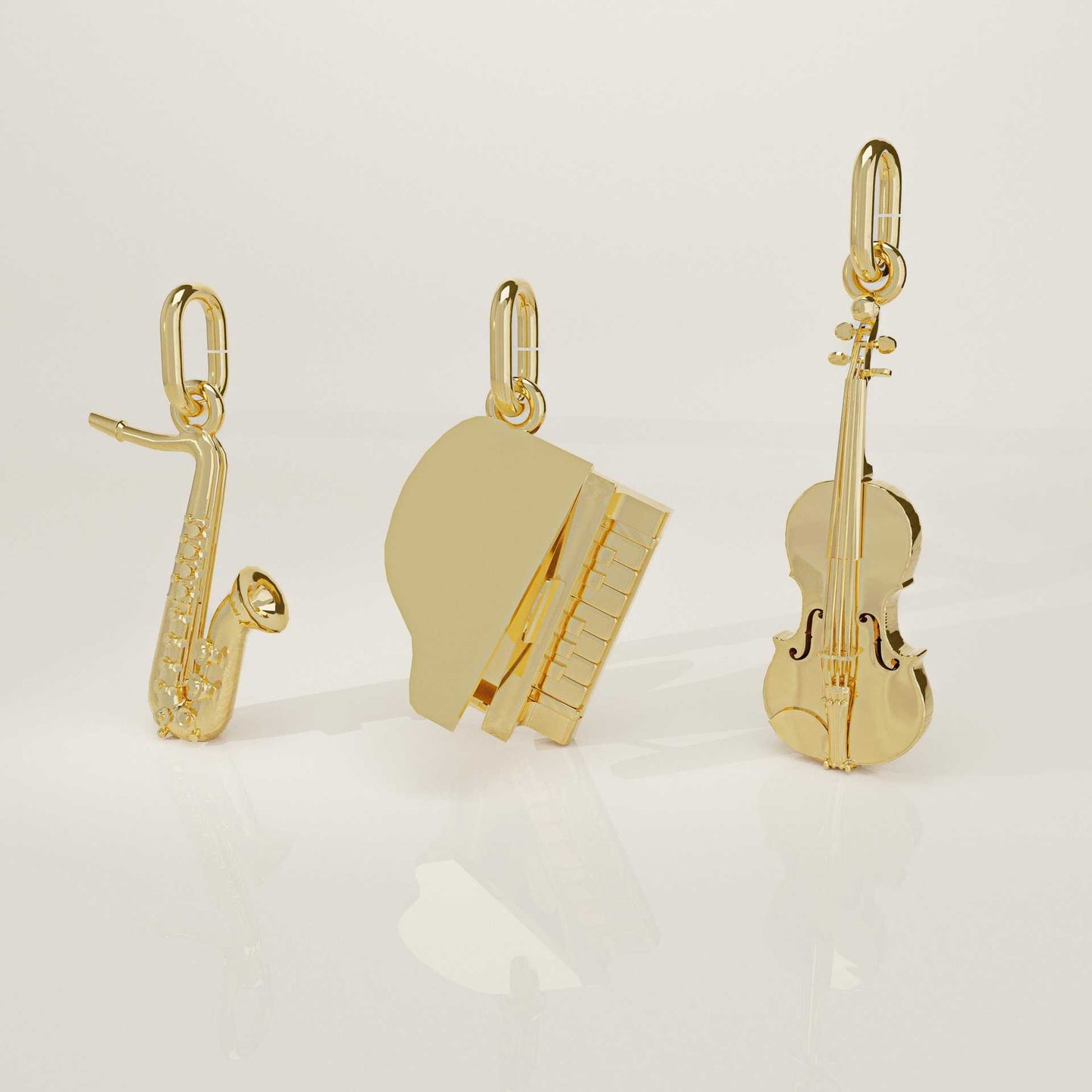 18K Gold Plated Stainless Steel Whisk Pendant Necklace with Cable Chain