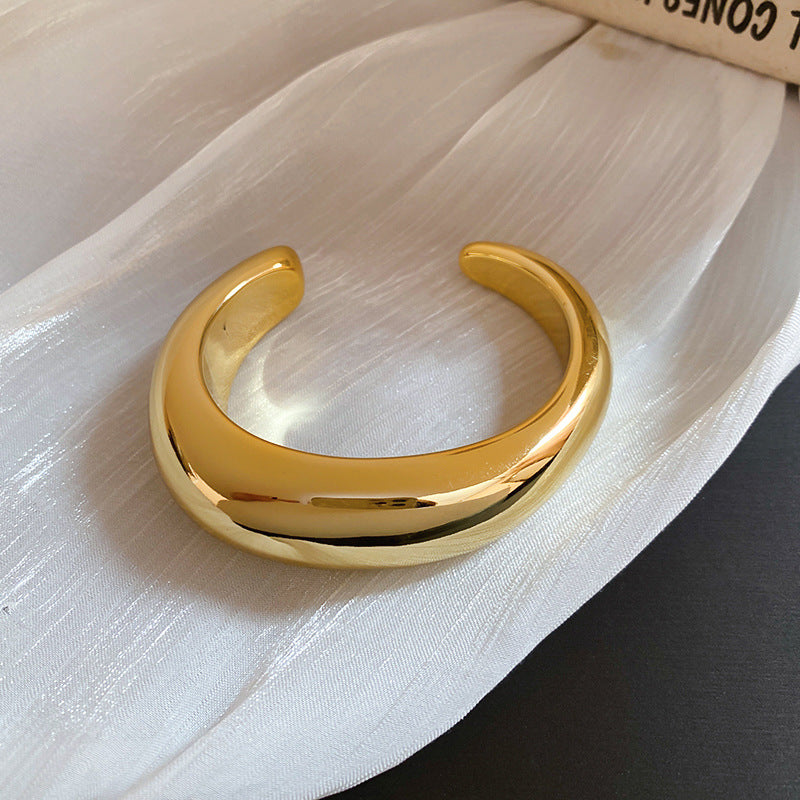 Pulsera de acrílico ovalada a rayas para mujer con diseño geométrico y atrevida declaración de moda