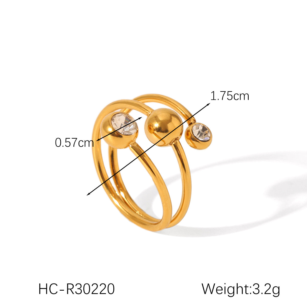 Geometric Ball-Shaped Titanium Steel Ring with Irregular Line Design for Women, Electroplated Stainless Steel Band Jewelry