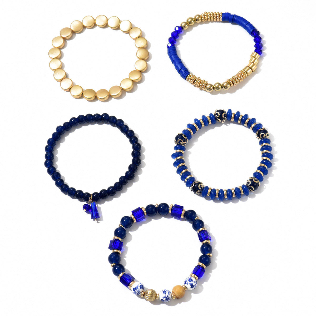 Bohemian Multi-Layer Crystal Acrylic Beaded Stretch Bracelet for Women
