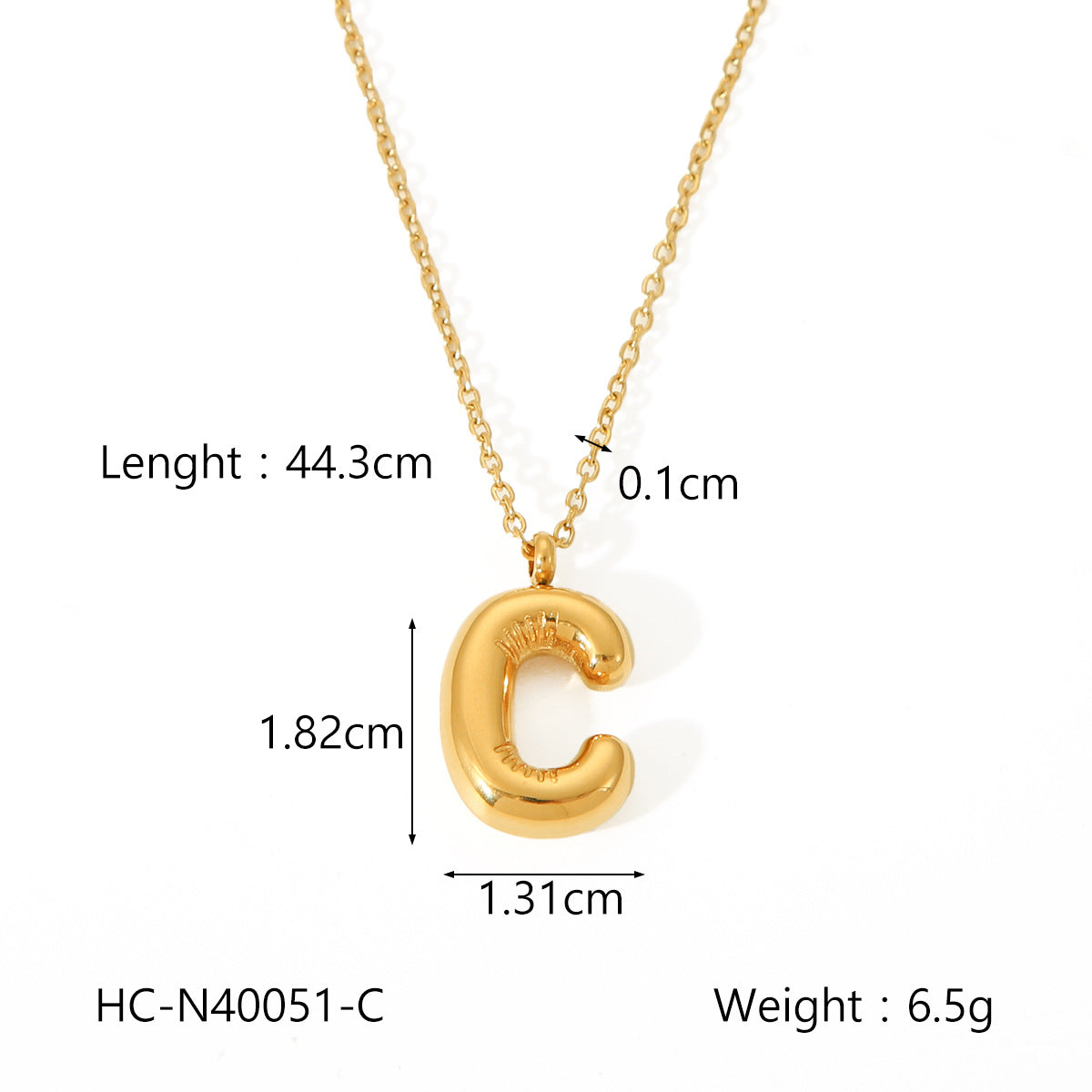 Collana con ciondolo a bolla in acciaio al titanio con finitura galvanica per donna, catena in acciaio inossidabile con ciondolo minimalista alla moda con alfabeto
