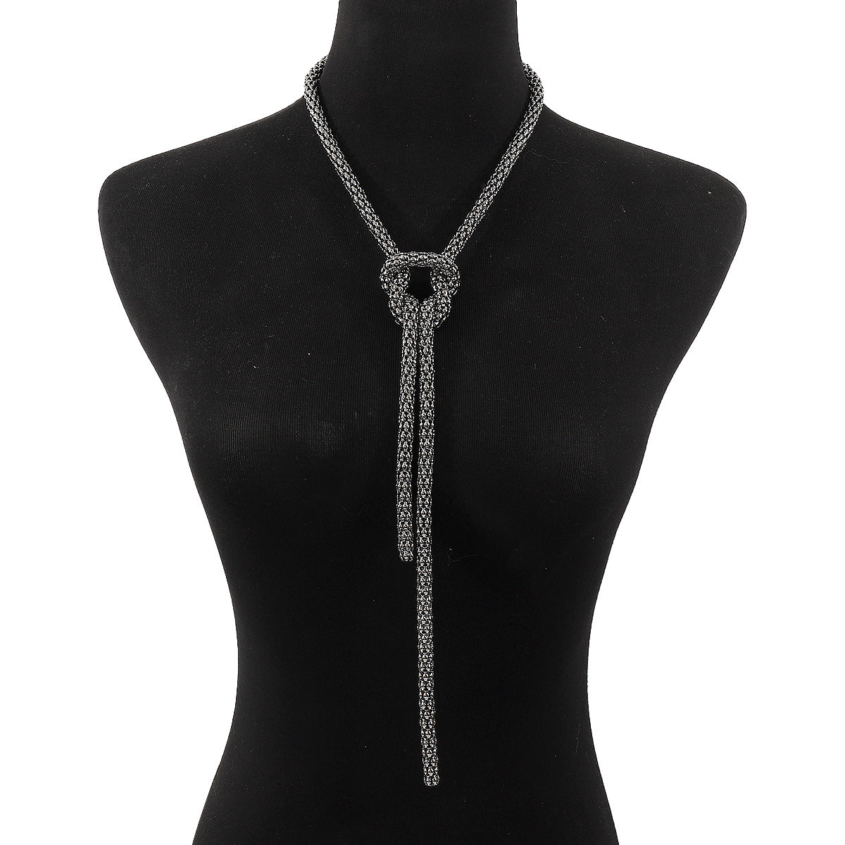 Sweet-Edgy Geometric Y-Shaped Linear Pendant Necklace for Women with Plated Finish and Tassel Detail