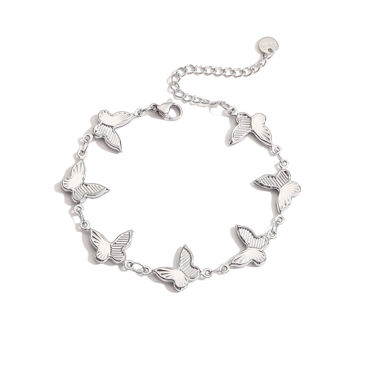 Sweet 18K Gold Plated Stainless Steel Butterfly Bracelet for Women