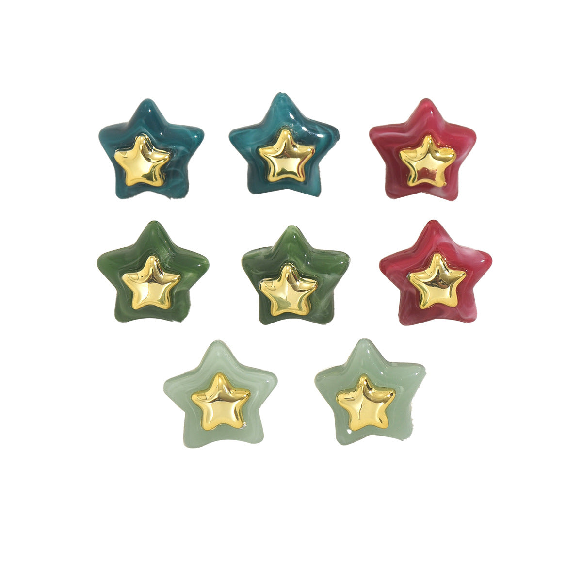 Minimalist Geometric Star-Shaped Alloy Stud Earrings with Plating Finish for Women