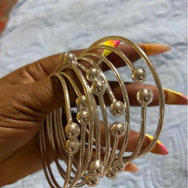 Geometric Style Gold Plated Iron Bracelet Set for Women Vintage Metal Jewelry