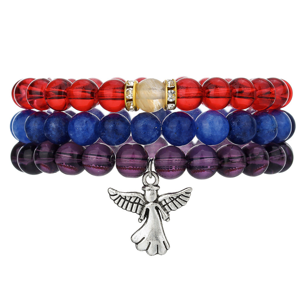 Bracciale in agata in stile ametista fatto a mano per donne e uomini, gioielli unisex alla moda da pendolare, regalo per madri, amici, coppie e souvenir di viaggio