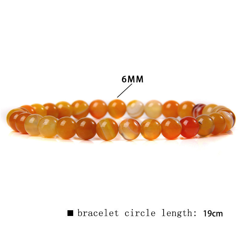Elegant Casual Geometric Natural Agate Beaded Bracelet Unisex 6mm