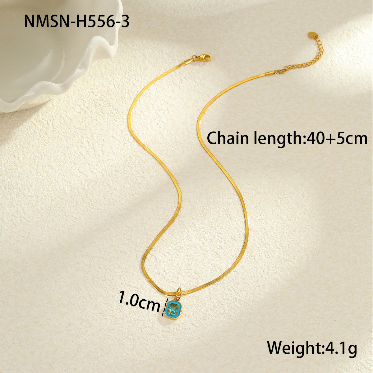 Minimalist Geometric Pendant Necklace in Titanium Steel with 18K Gold Plating for Women