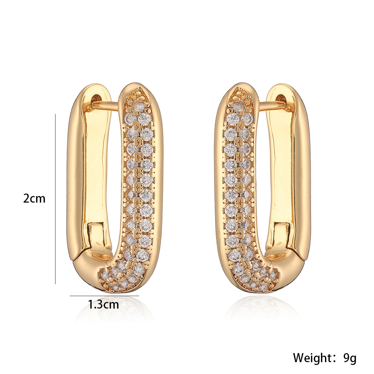 Elegant Geometric Gold Plated Brass Cubic Zirconia Earrings for Women