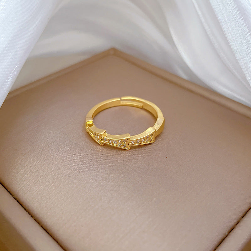 Anillo Ajustable Kawaii en Forma de Corona con Circonitas, de Latón con Acabado Chapado