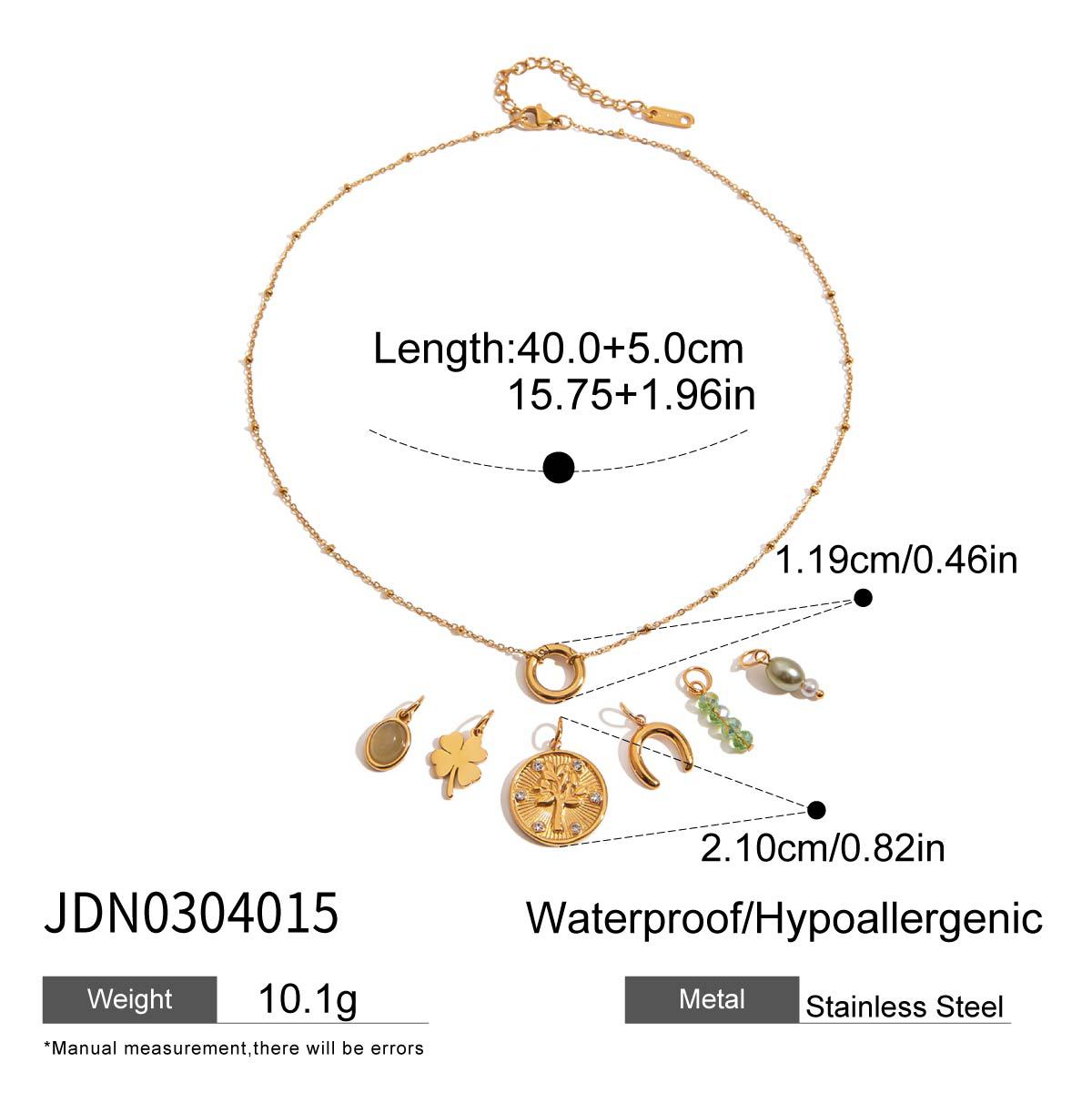 Collar Minimalista con Colgante en Forma de Lágrima de Acero Inoxidable con Dije de Acero de Titanio Enchapado para Mujer