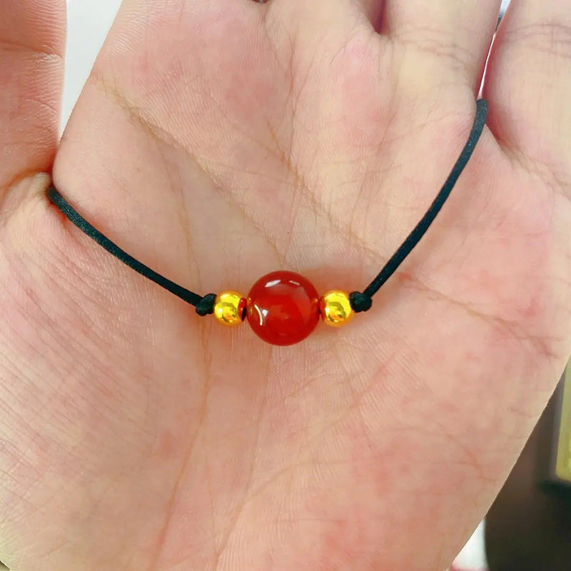 Collana Unisex Originale in Agata Rossa Geometrica con Cordino Regolabile