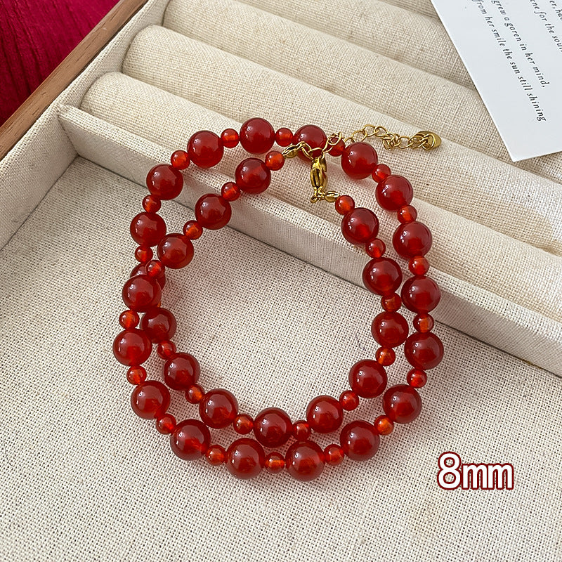 Sporty Sweet Titanium Steel Plated Beaded Necklace with Brass Pendant