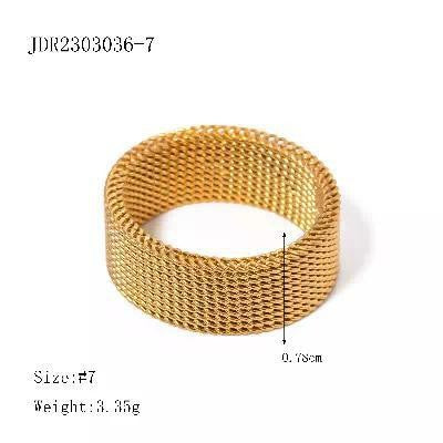Geometric Plated Stainless Steel Ring for Women