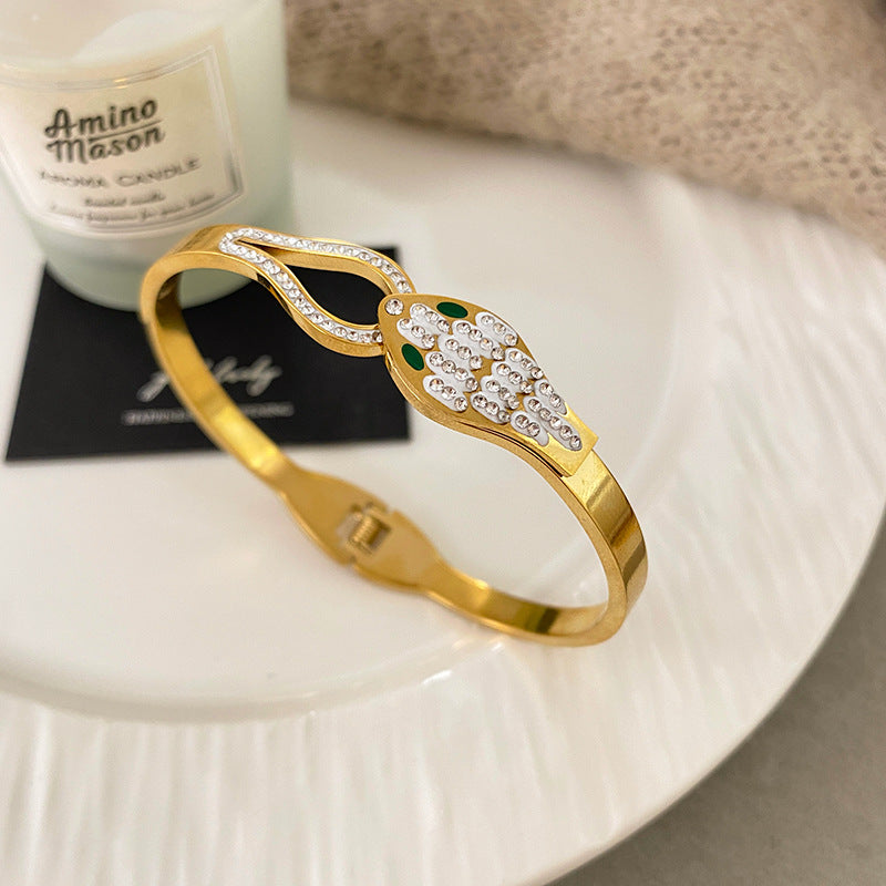 Oval Geometric Plated Titanium Steel Bracelet