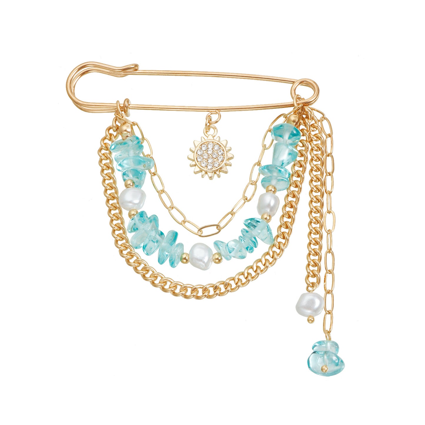 Fashionable OL Style Geometric Alloy Brooch with Plated Finish for Women, Forest-Inspired Fresh Green Floral Accessory