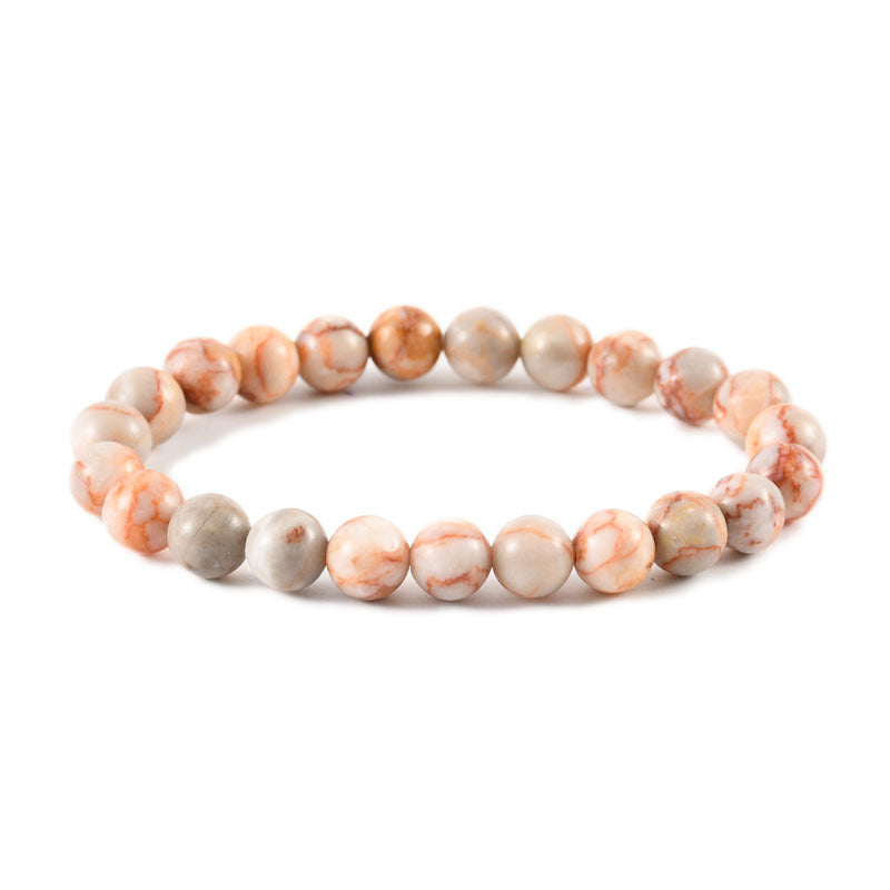 Geometric Natural Stone Agate Beaded Bracelet Unisex Handmade Jewelry