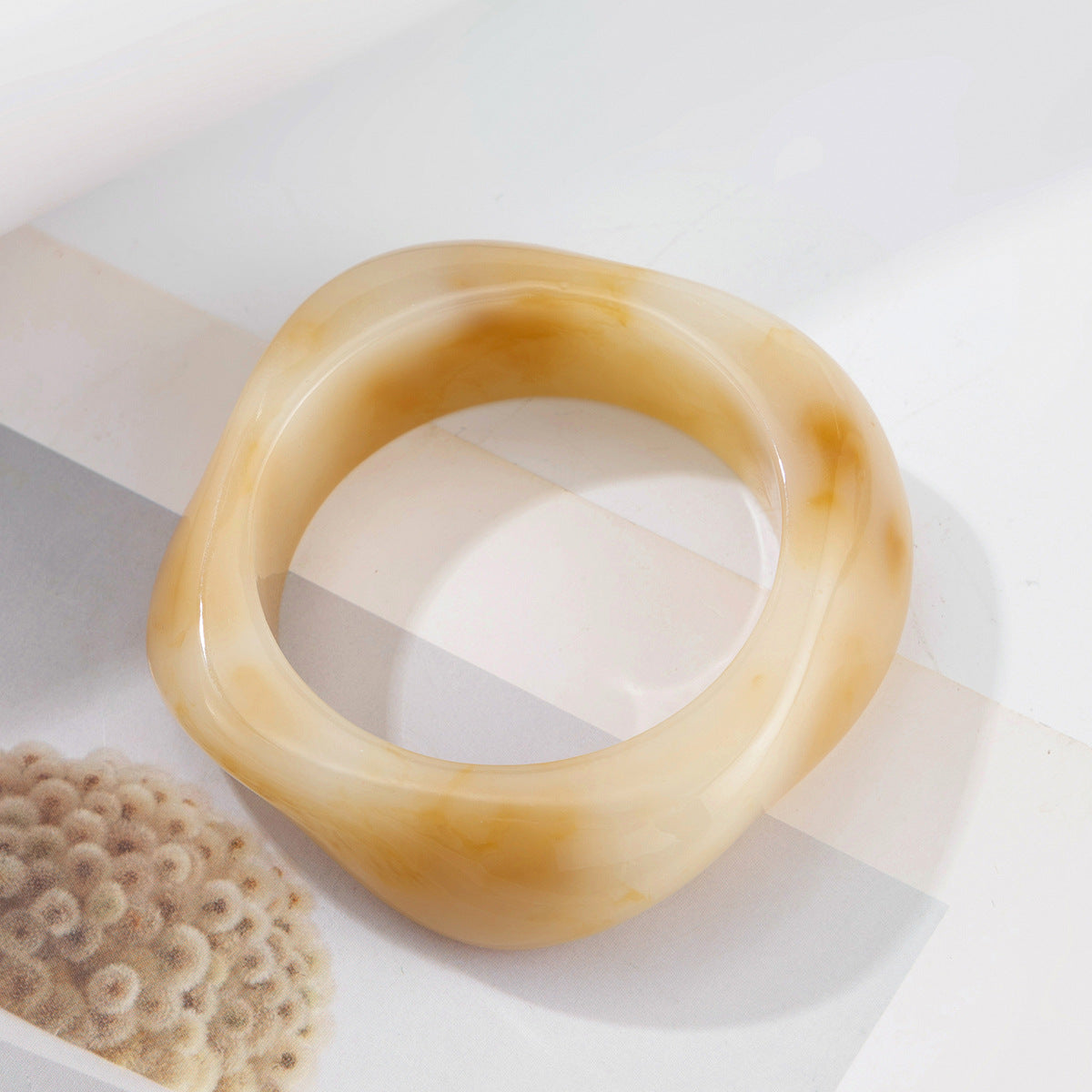 Vintage Geometric Marble Texture Acrylic Bracelet