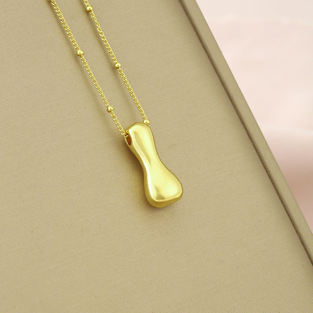 Collana girocollo minimalista da donna con ciondolo a lettera in rame placcato, catenina delicata