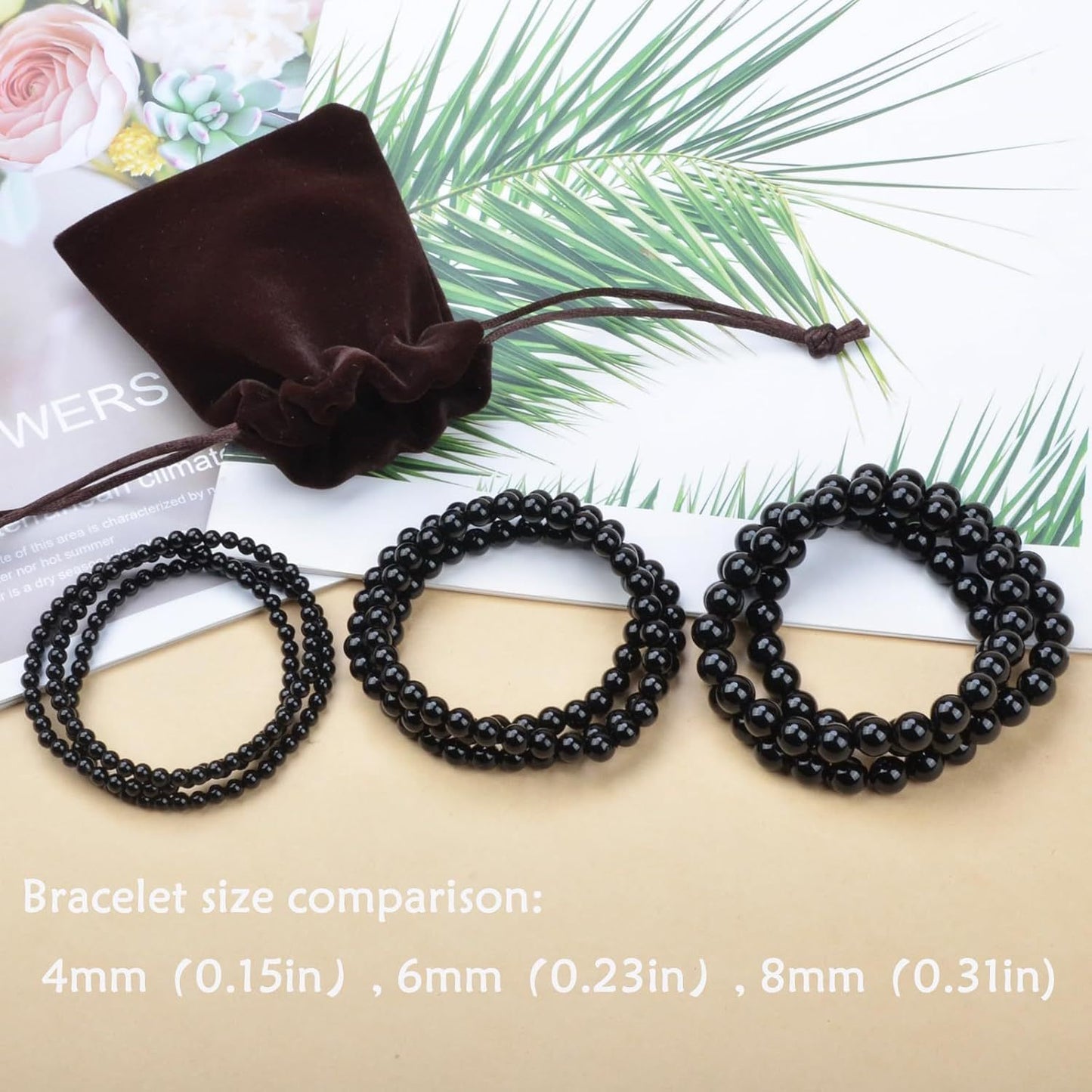 Sweet Geometric Obsidian Tiger Eye Beaded Bracelet for Unisex