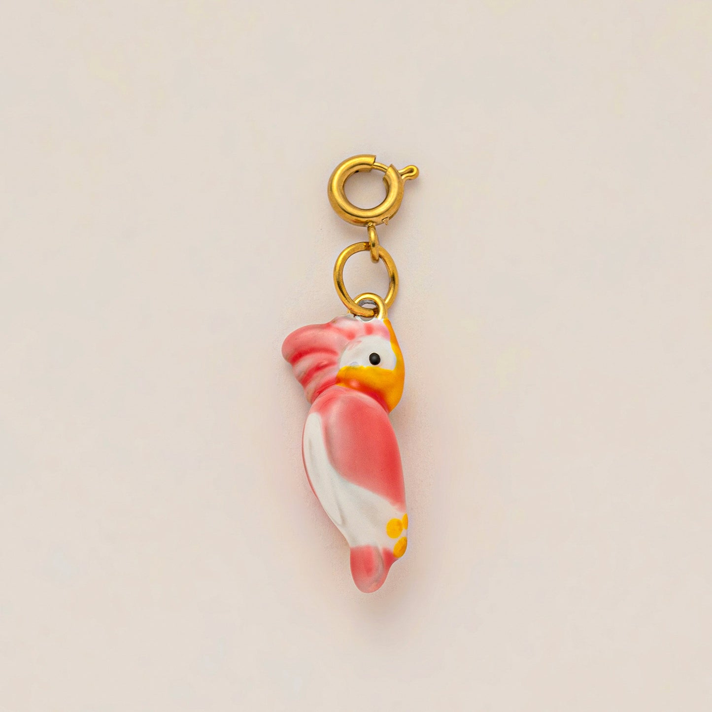 Vintage 18K Gold Plated Stainless Steel Shark Parrot Charm Bar for Women
