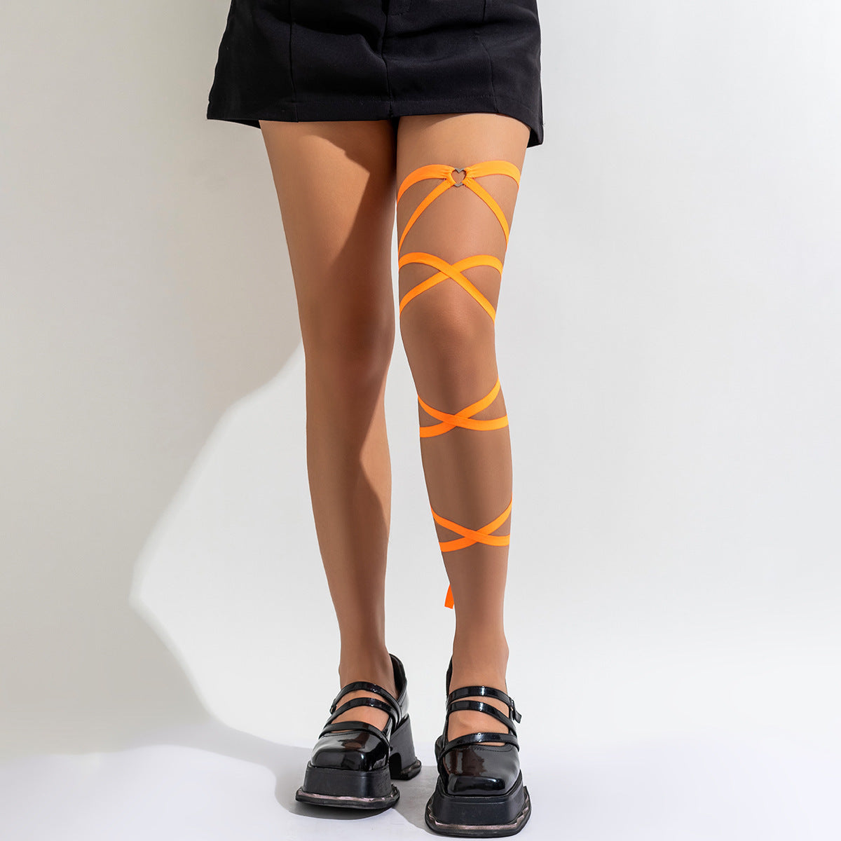 Sweet Streetwear Geometric Heart Elastic Leg Chain for Women