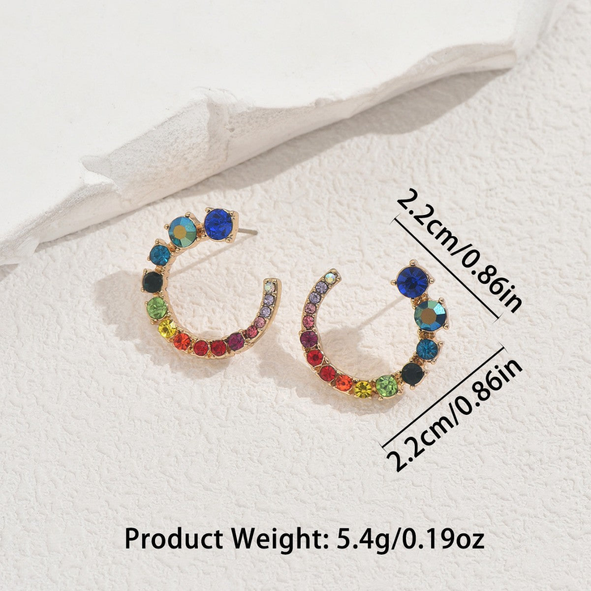 Orecchini geometrici alla moda da donna in lega di zinco con strass intarsiati, design circolare e a pois, minimalisti, per l'uso quotidiano