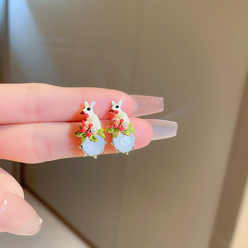 Sweet and Edgy Heart-Shaped Alloy Earrings with Gold Plating for Women