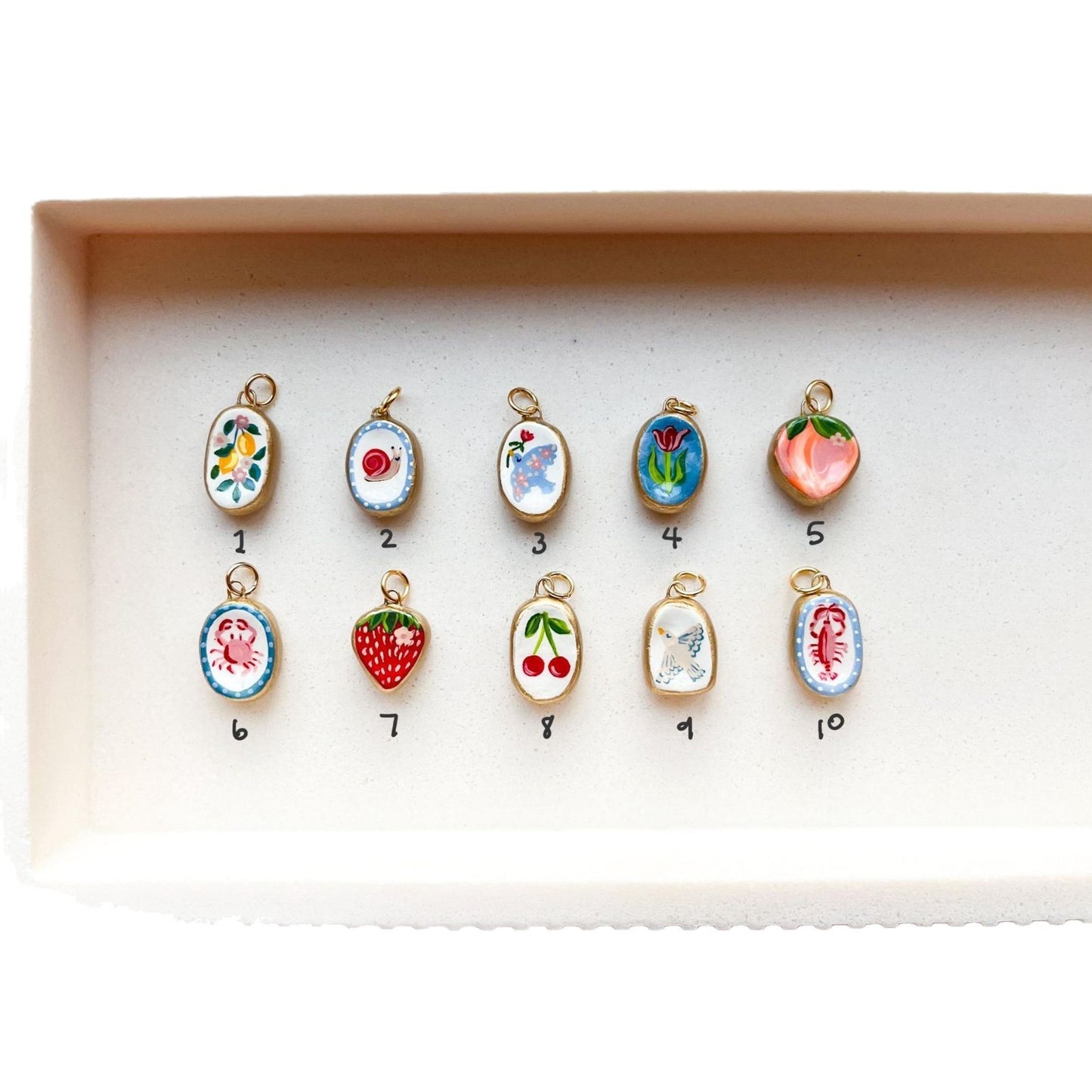 Vintage 18K Gold Plated Cartoon Drip Oil Brass Charm Bar Pendant for Women