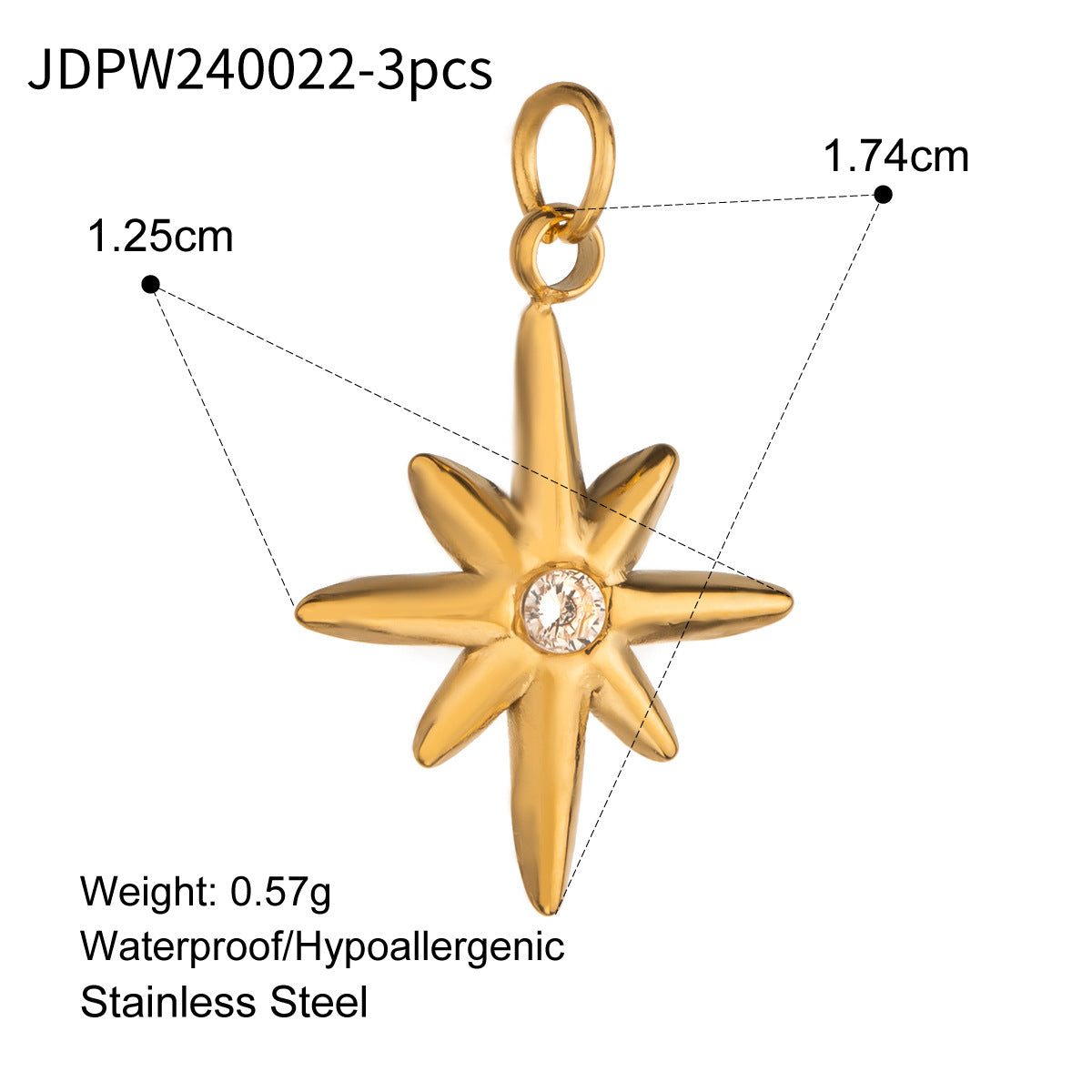 Charm a barra con perle minimalista in acciaio inossidabile per accessori fai-da-te di gioielli da donna