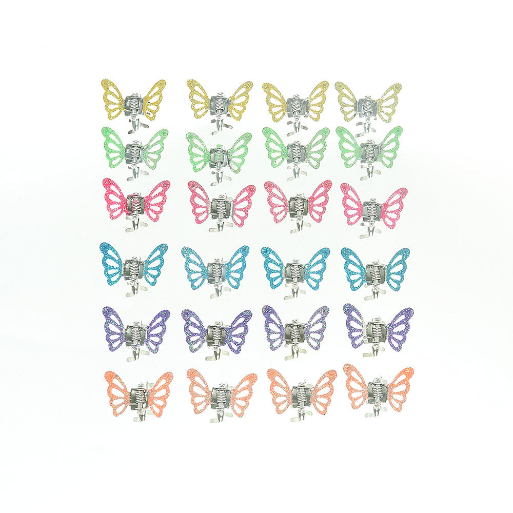 Butterfly-Shaped Alloy Hair Clip for Kids with Pressed Metal Craft, Princess Style Children's Hair Accessory for Bangs and Flyaway Hair
