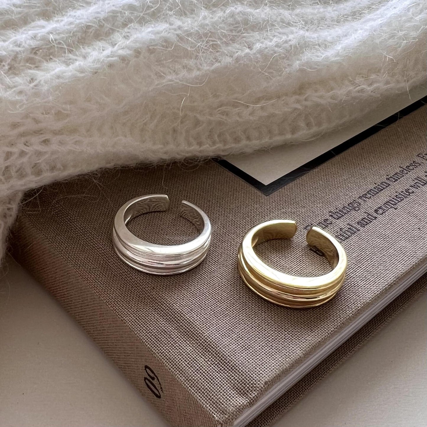 Minimalist Irregular Geometric Shape S925 Sterling Silver Ring for Women