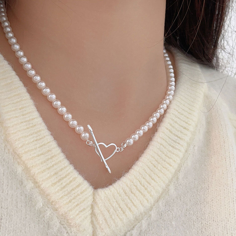 Minimalist Cupid Pendant Necklace for Women with 925 Sterling Silver Chain and Crystal Pearl Accents in Rainbow Hue
