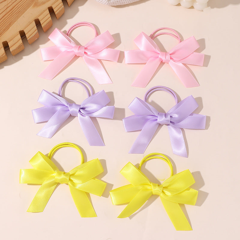 Elastico per capelli per bambine con simpatico personaggio rosa dei cartoni animati - Fermacoda elastico in tessuto morbido con trama a maglia, tavolozza di colori macaron, collezione Princess