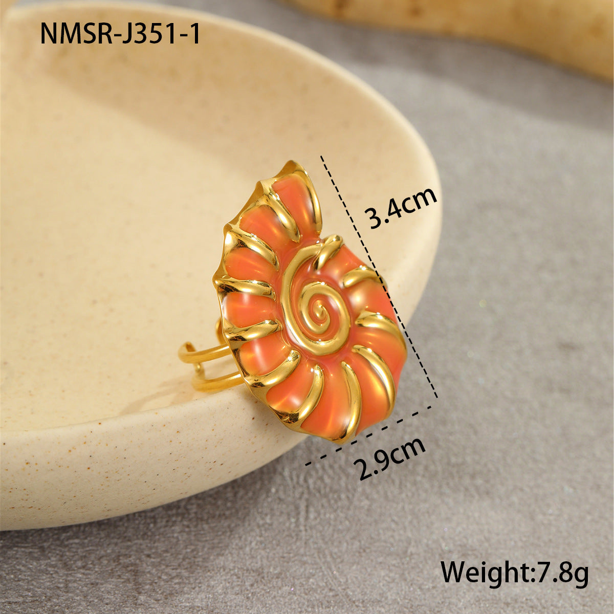 Pendientes de Acero Inoxidable con Forma de Concha Marina, Inspirados en el Océano, con Baño de Oro de 18K para Mujer