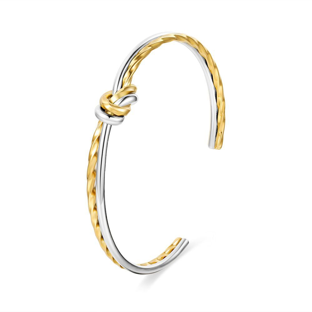 Vintage 18K Gold Plated Stainless Steel Knot Bracelet