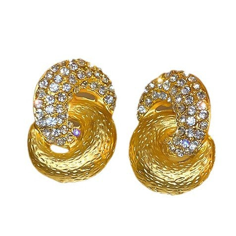 Vintage-Style Dripping Water Drop and Geometric Earrings in Alloy with Rhinestone Inlay for Women