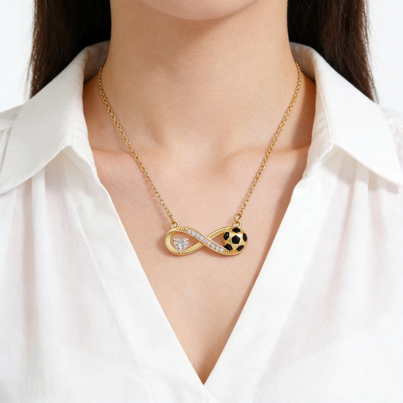 Minimalist Sweet Geometric Titanium Steel Plated Necklace with Brass Pendant for Unisex