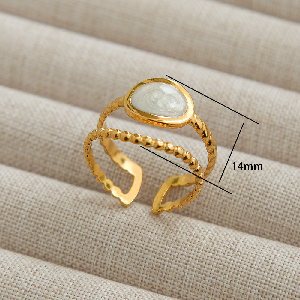 Anello Aperto Geometrico Minimalista per Donna e Uomo in Acciaio Inossidabile Placcato Oro con Motivi Floreali, Albero e Girasole