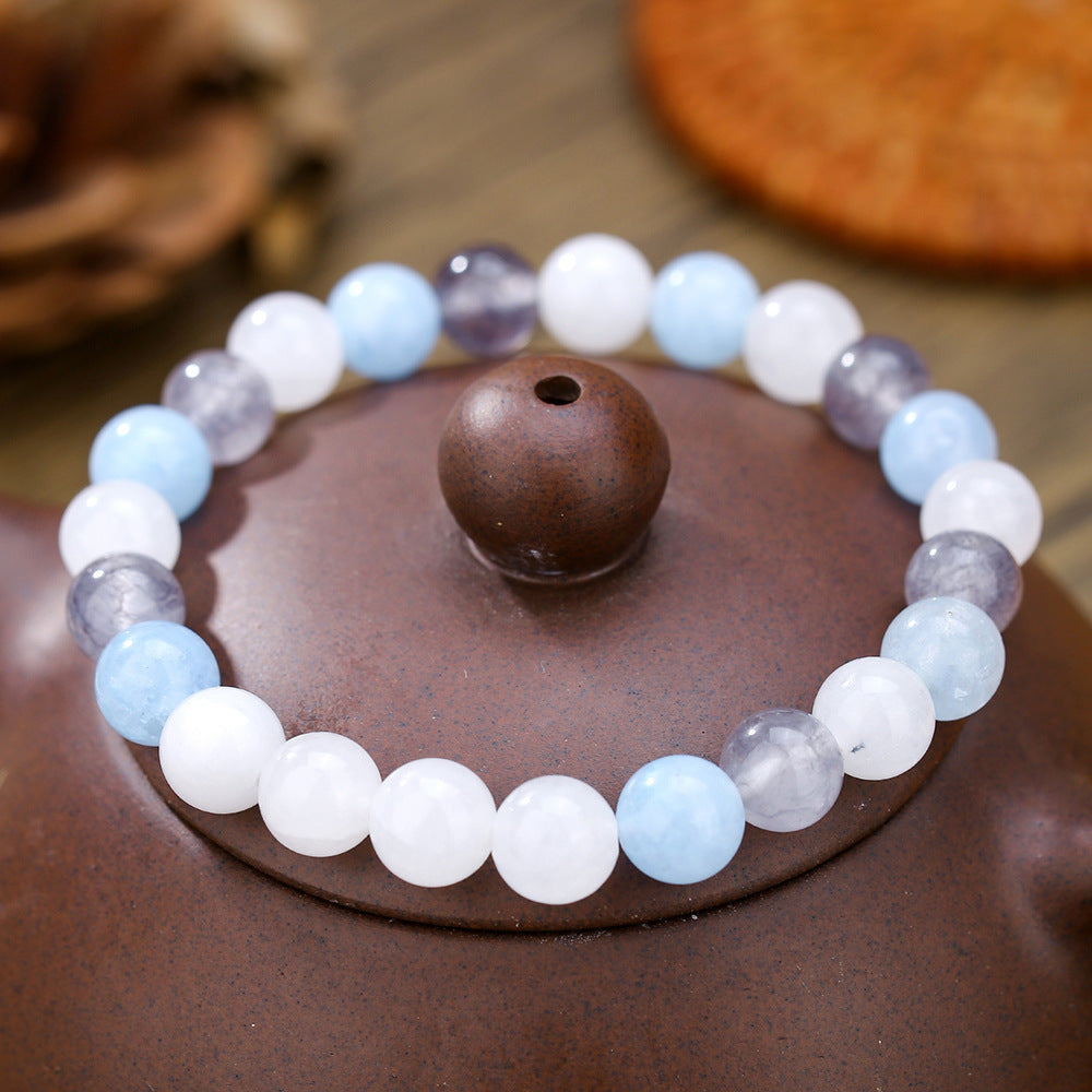 Punk Casual Round Gemstone Bracelet Unisex