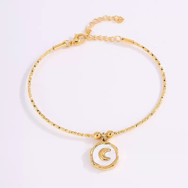 Elegant 18K Gold Plated Geometric Round Titanium Steel Bracelet