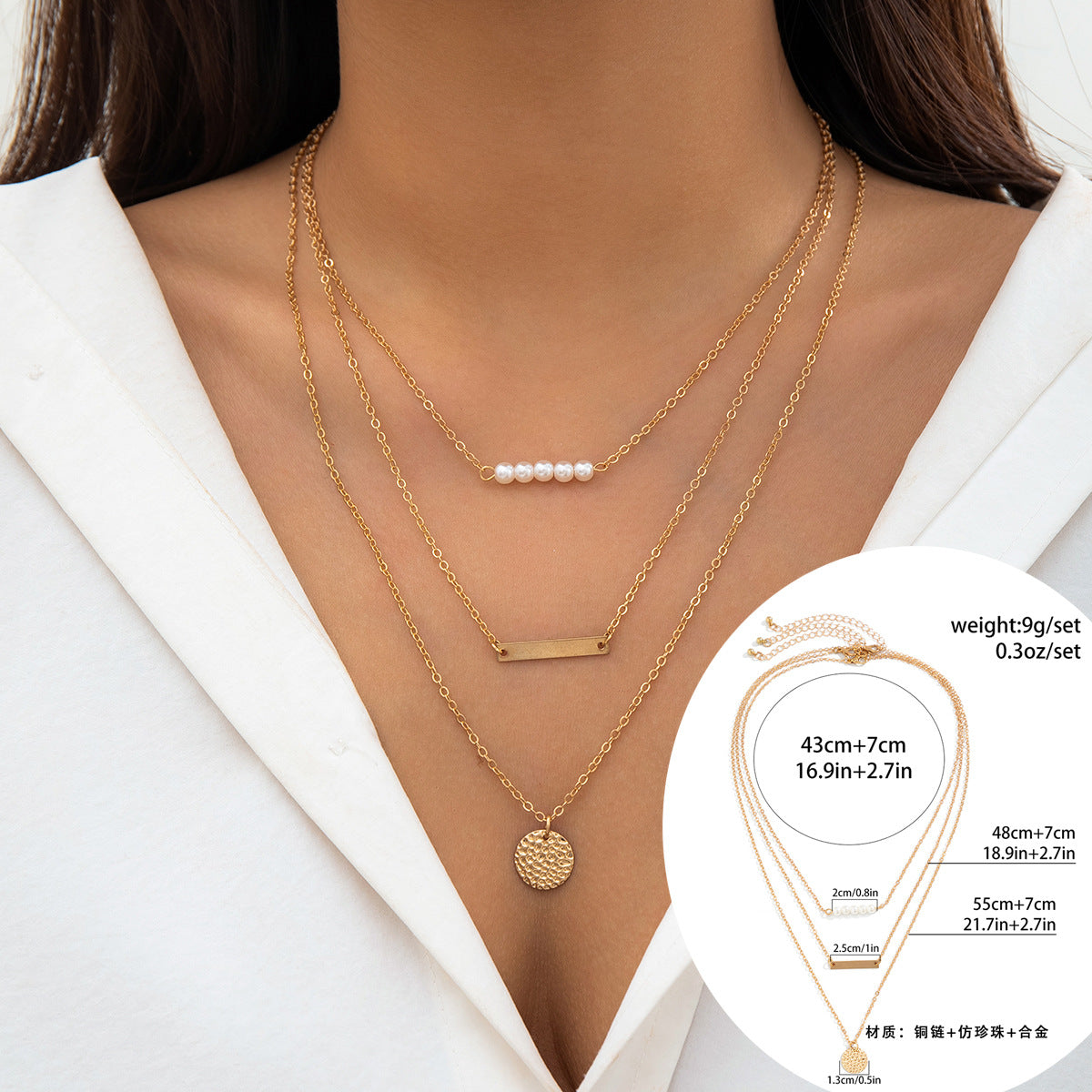 Minimalist Heart-Shaped Alloy Necklace with Rhinestone Inlay and Fringe Detail for Women